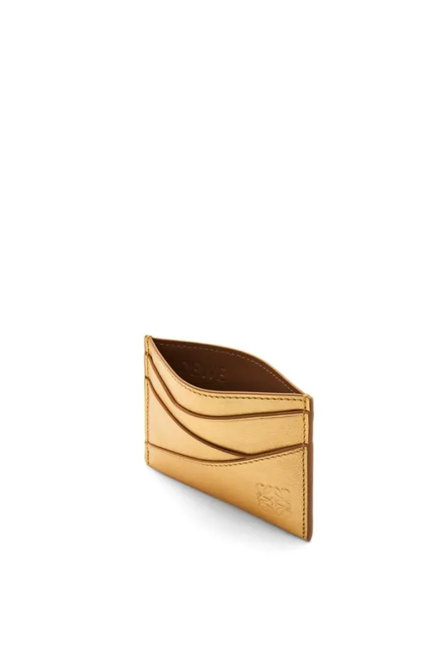 Loewe Puzzle Plain Cardholder In Metallic Calfskin Goldoak Women Cardholders and Coin Purses