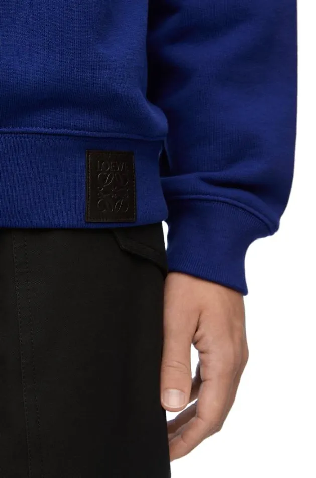 Loewe Puzzle Relaxed Fit Hoodie In Cotton Bluette Men Sweatshirts