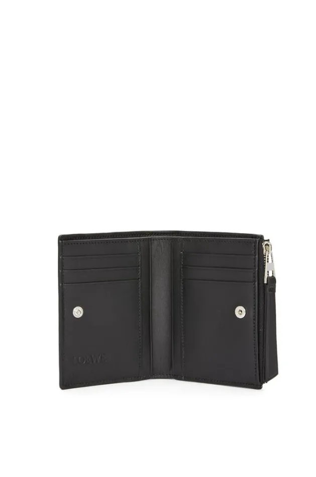 Loewe Puzzle Slim Compact Wallet In Silk Calfskin Bottle Green Men Wallets