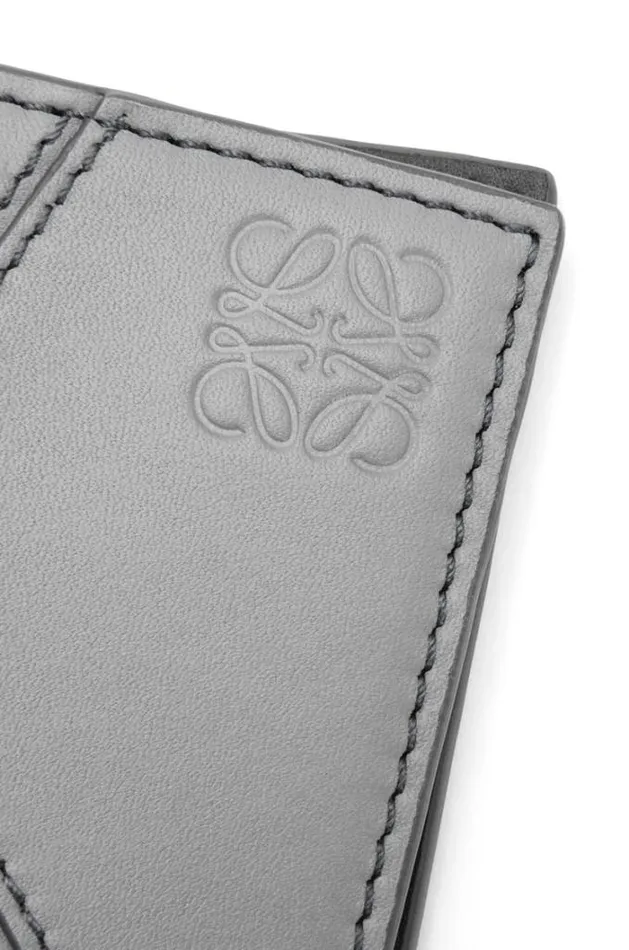 Loewe Puzzle Stitches Bifold Cardholder In Smooth Calfskin Asphalt Grey Men Card Cases and Coin Purses