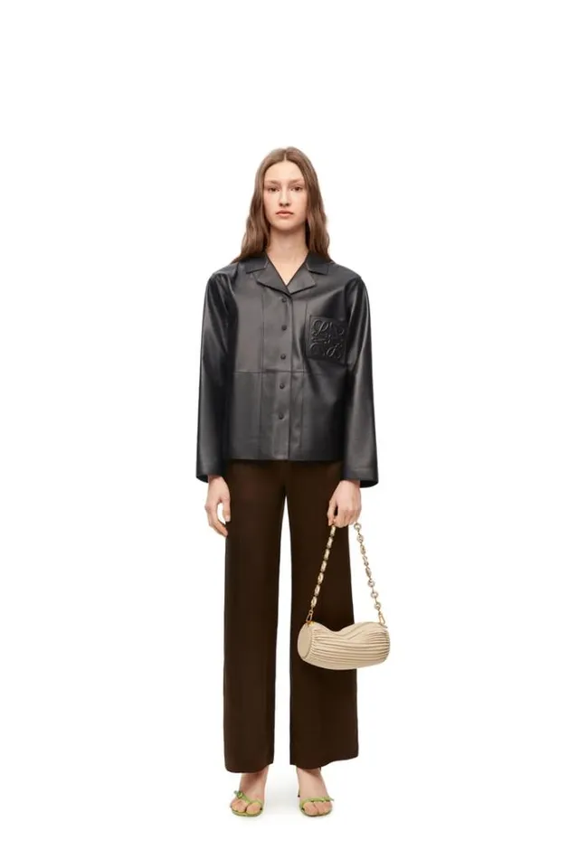 Loewe Pyjama Blouse In Nappa Lambskin Black Women Blouses and Tops