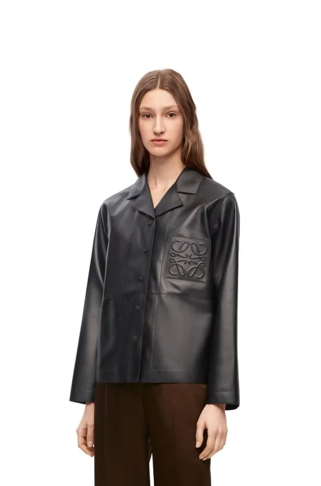 Loewe Pyjama Blouse In Nappa Lambskin Black Women Blouses and Tops