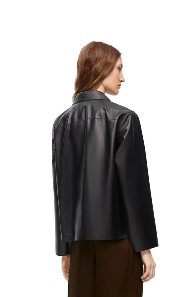 Loewe Pyjama Blouse In Nappa Lambskin Black Women Blouses and Tops