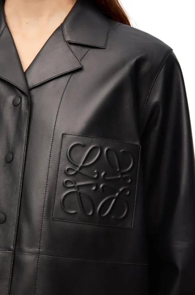 Loewe Pyjama Blouse In Nappa Lambskin Black Women Blouses and Tops