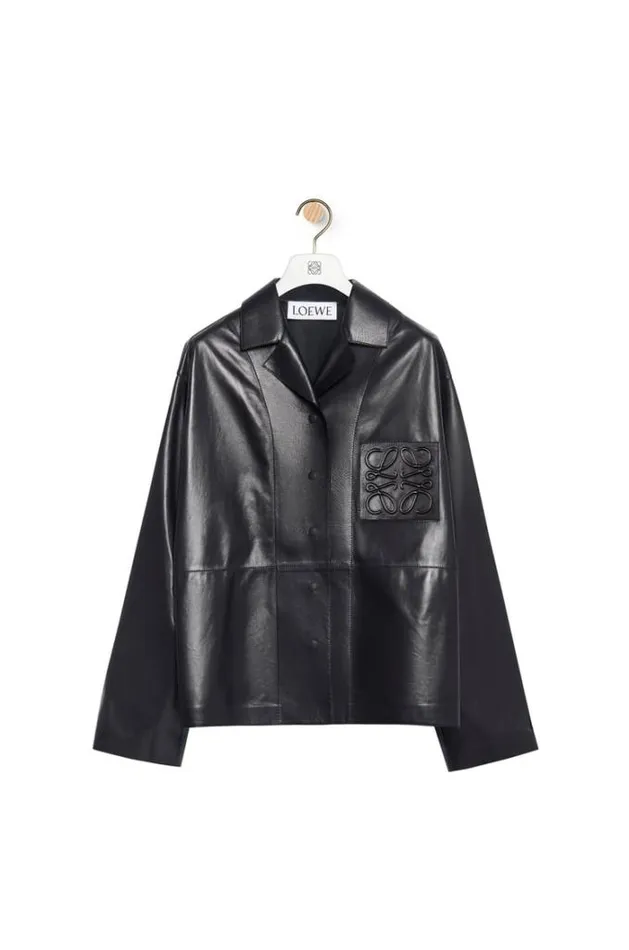 Loewe Pyjama Blouse In Nappa Lambskin Black Women Blouses and Tops