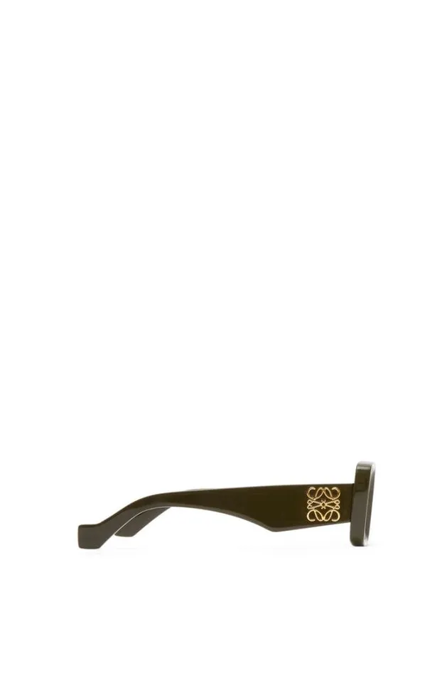 Loewe Rectangular Sunglasses In Acetate Solid Khaki Green Women Sunglasses