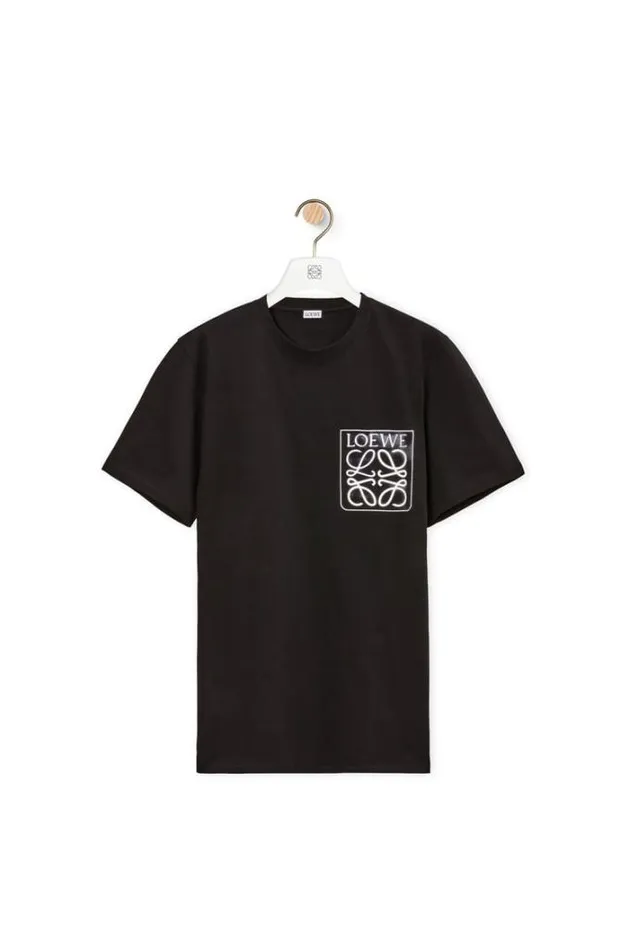 Loewe Regular Fit Tshirt In Cotton Black Men Tshirts