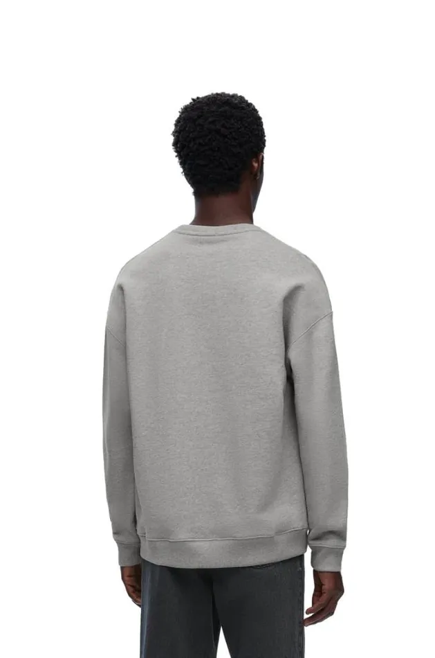Loewe Relaxed Fit Sweatshirt In Cotton Grey Melange Men Sweatshirts