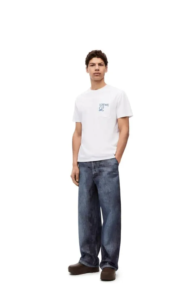 Loewe Relaxed Fit Tshirt In Cotton White Men Tshirts