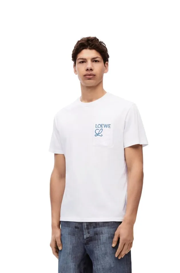 Loewe Relaxed Fit Tshirt In Cotton White Men Tshirts