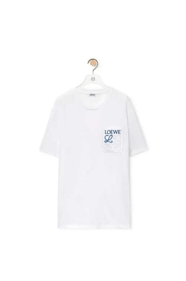 Loewe Relaxed Fit Tshirt In Cotton White Men Tshirts