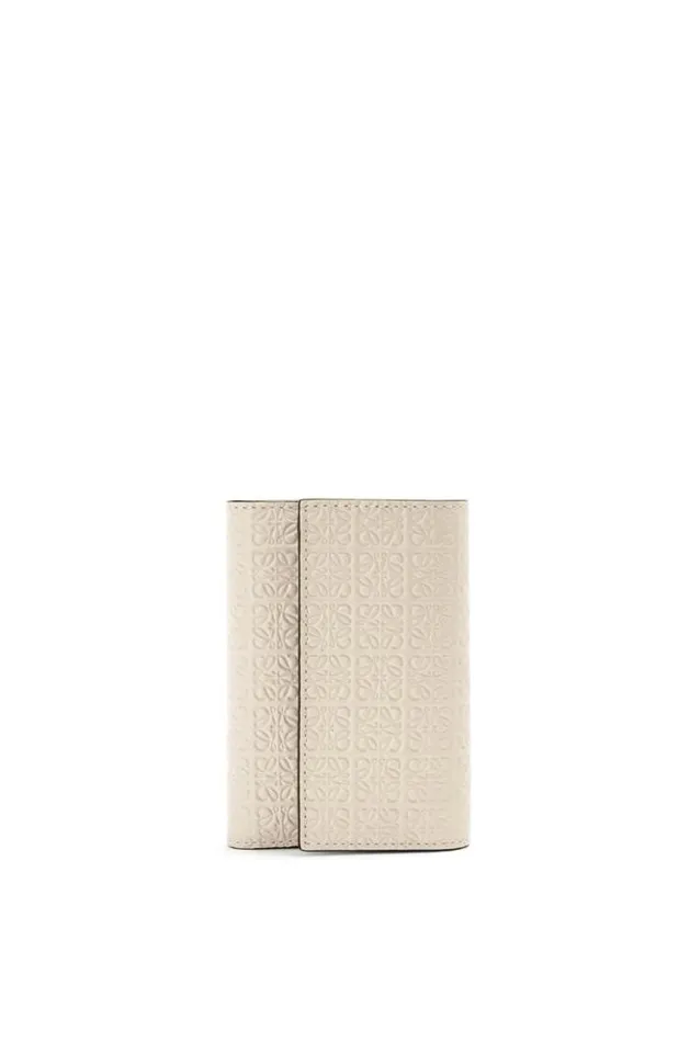 Loewe Repeat Small Vertical Wallet In Embossed Silk Calfskin Light Oat Women Small Wallets Loewe Repeat Small Vertical Wallet In Embossed Silk Calfskin Light Oat Women Small Wallets