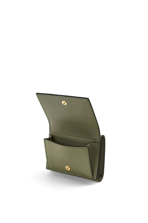 Loewe Repeat Trifold Wallet In Embossed Silk Calfskin Avocado Green Women Small Wallets