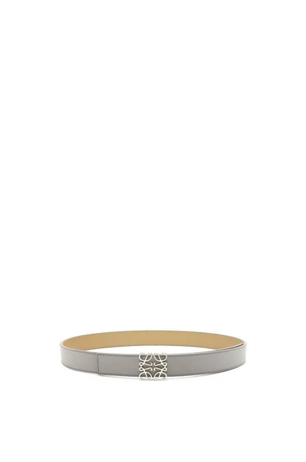 Loewe Reversible Anagram Belt In Smooth Calfskin Pearl Greyclay Greenpalladiu Women Belts