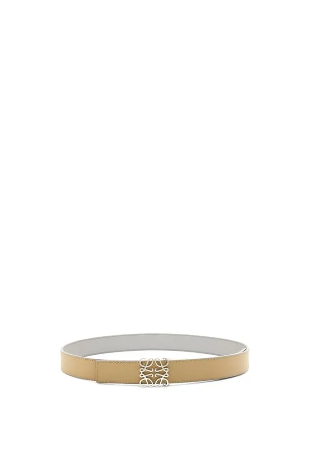 Loewe Reversible Anagram Belt In Smooth Calfskin Pearl Greyclay Greenpalladiu Women Belts