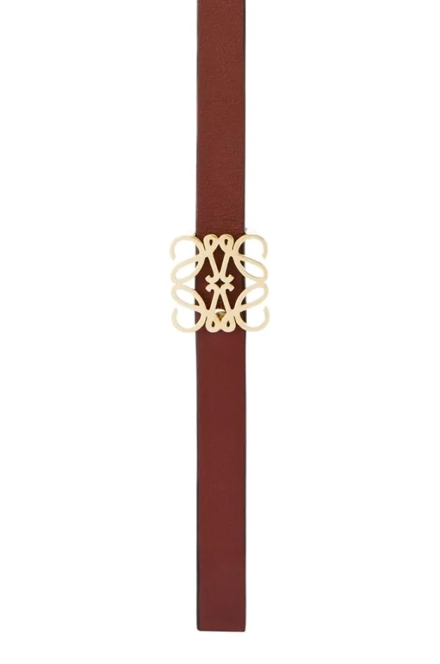 Loewe Reversible Anagram Belt In Smooth Calfskin Tile Rednudegold Women Belts