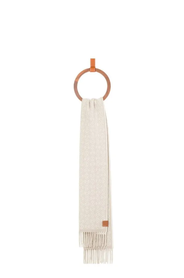 Loewe Scarf In Cashmere Beigebrown Women Scarves
