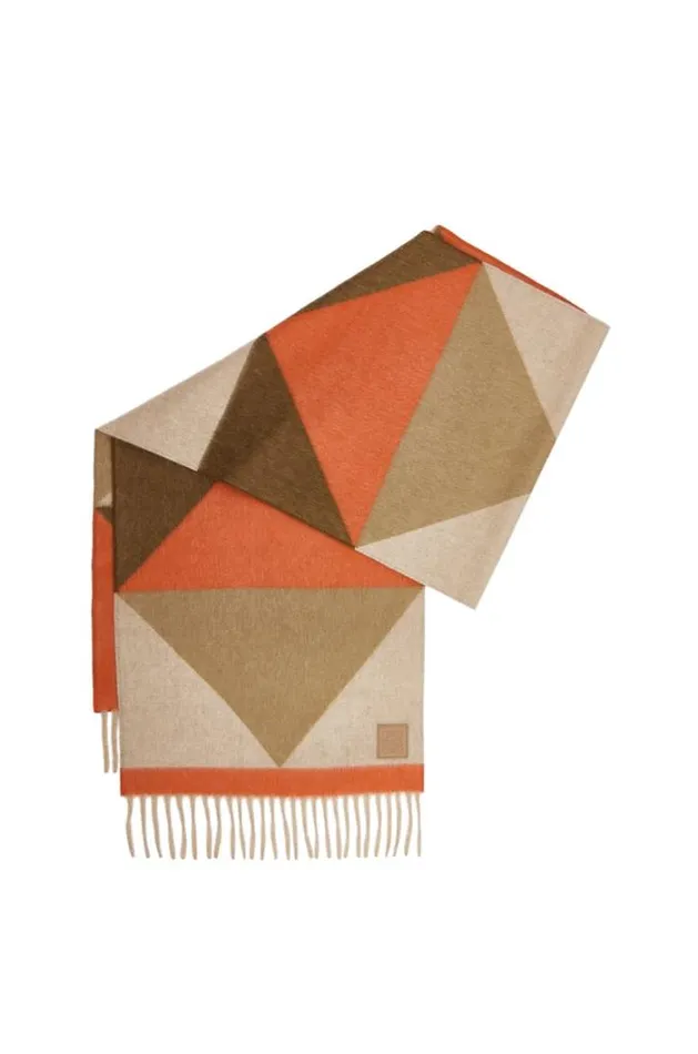 Loewe Scarf In Cashmere Camelorange Women Scarves
