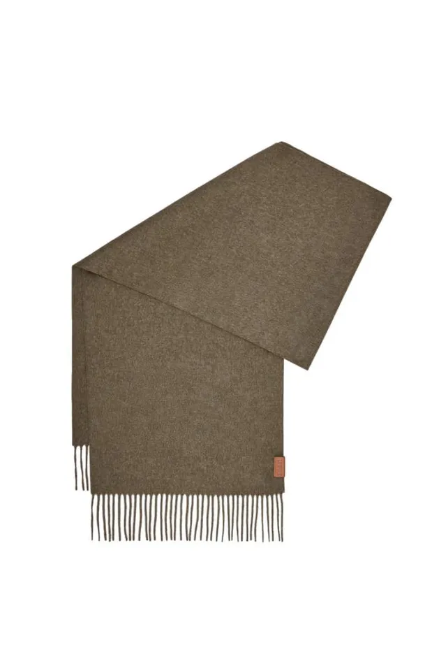 Loewe Scarf In Cashmere Green Women Scarves