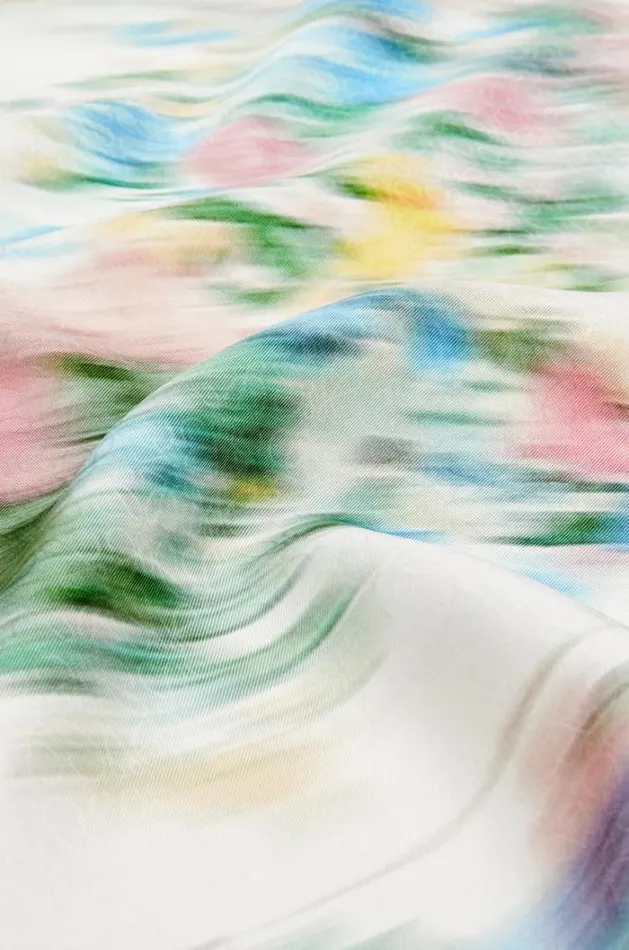 Loewe Scarf In Silk Whitemulticolor Women Scarves