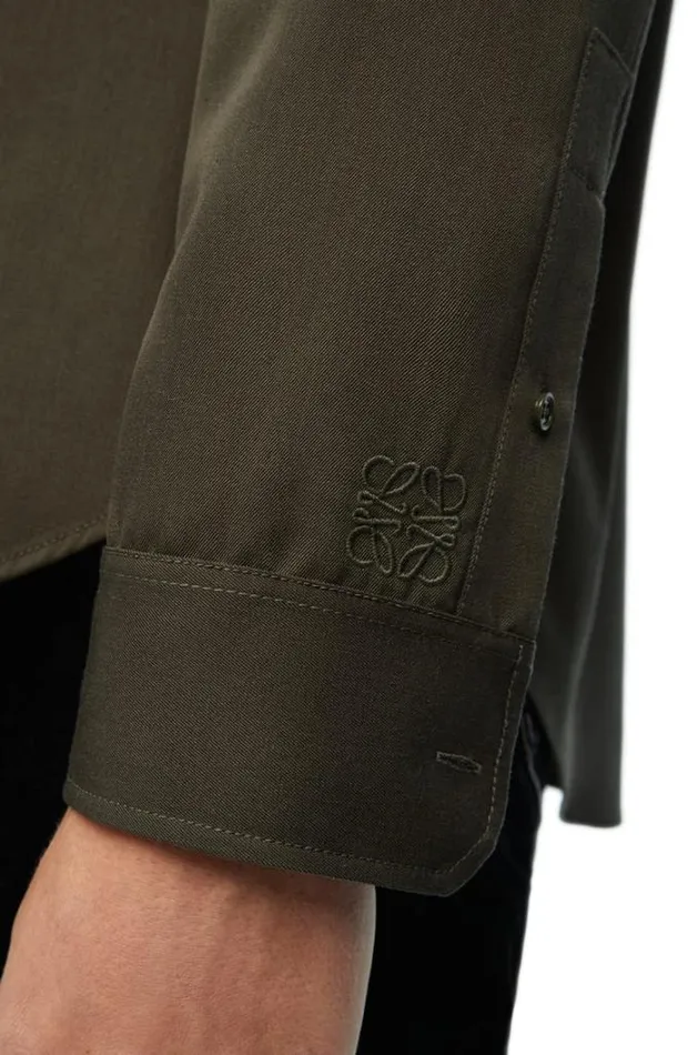 Loewe Shirt In Wool Vintage Khaki Men Shirts