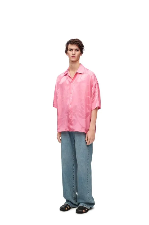 Loewe Short Sleeve Shirt In Viscose Candy Men Shirts