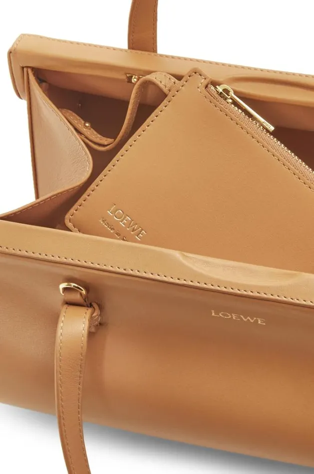 Loewe Small Clasp Bag In Silk Calfskin Warm Desert Women Tote and Top Handle Bags