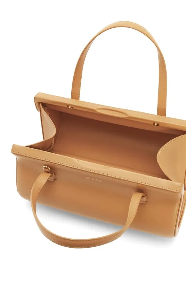 Loewe Small Clasp Bag In Silk Calfskin Warm Desert Women Tote and Top Handle Bags
