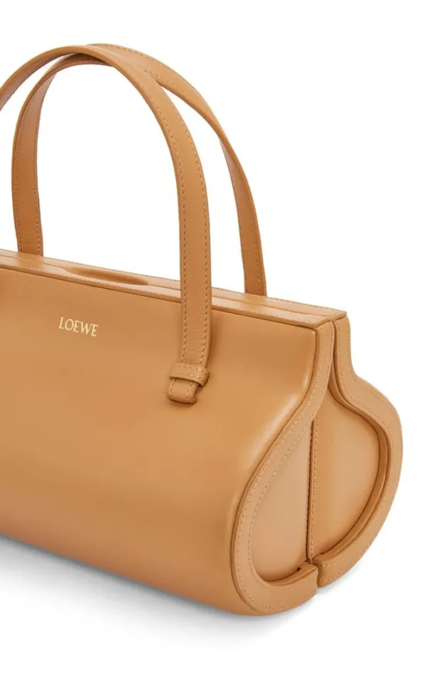 Loewe Small Clasp Bag In Silk Calfskin Warm Desert Women Tote and Top Handle Bags