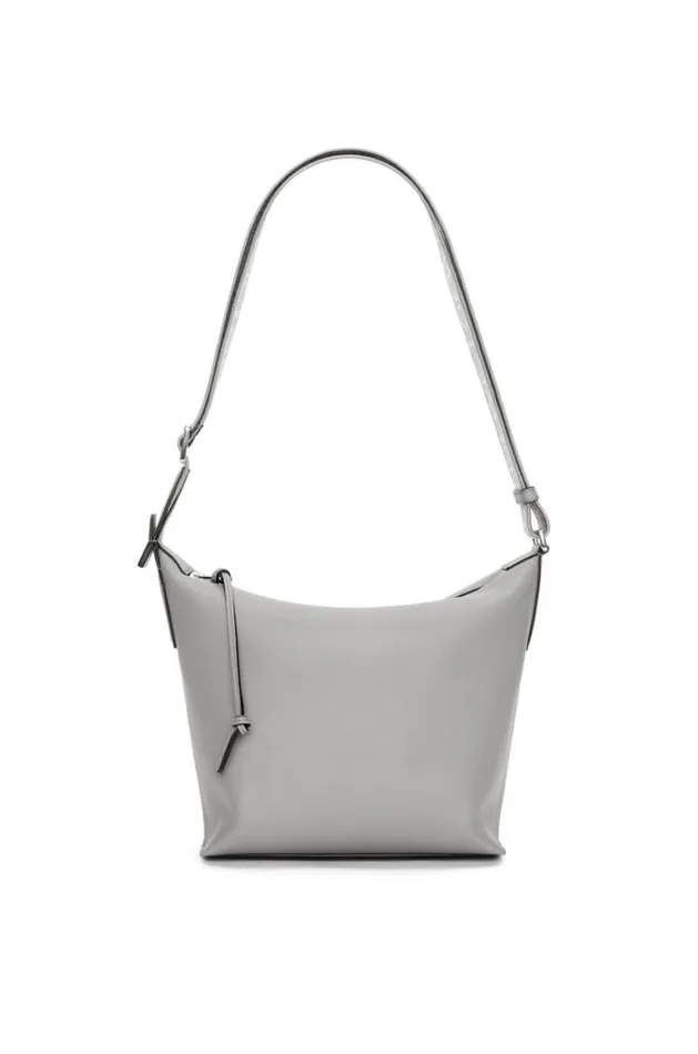 Loewe Small Cubi Crossbody Bag In Supple Smooth Calfskin And Jacquard Asphalt Grey Men Messenger Bags