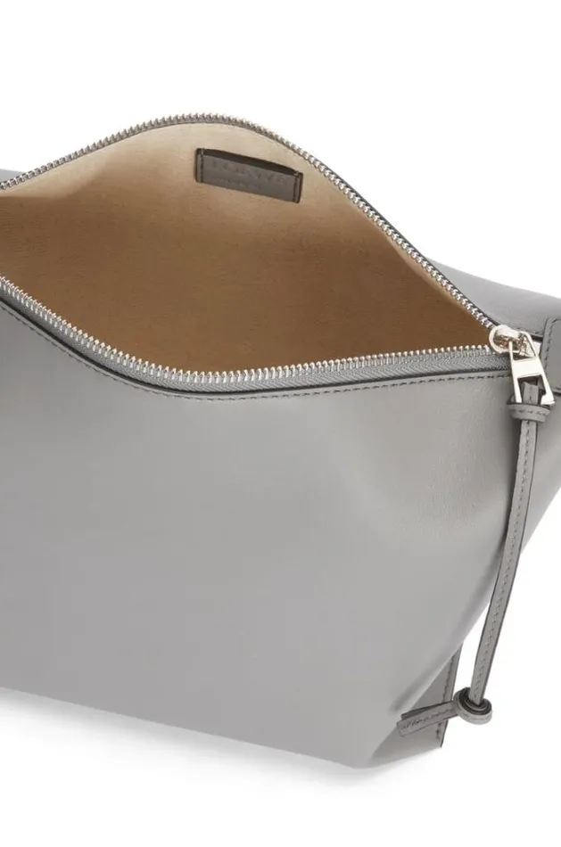 Loewe Small Cubi Crossbody Bag In Supple Smooth Calfskin And Jacquard Asphalt Grey Men Messenger Bags