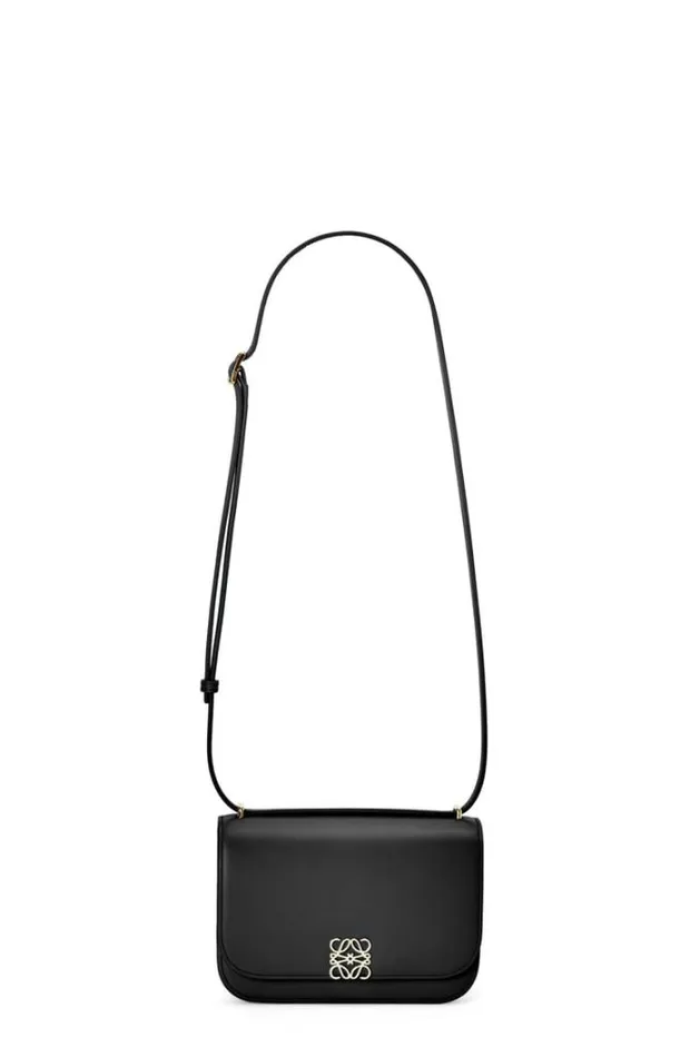 Loewe Small Goya Bag In Silk Calfskin Black Women Shoulder Bags