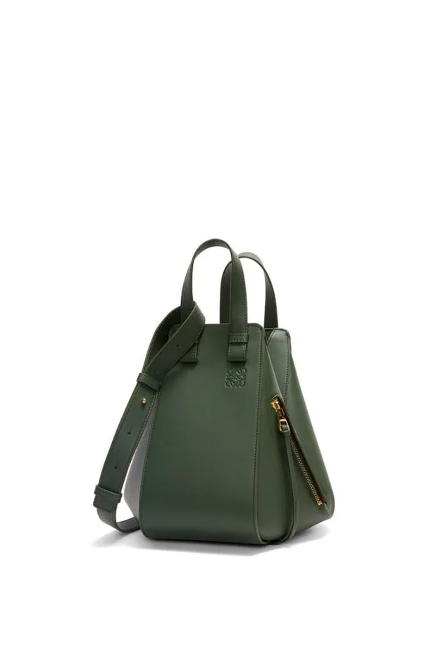 Loewe Small Hammock Bag In Classic Calfskin Bottle Green Women Shoulder Bags