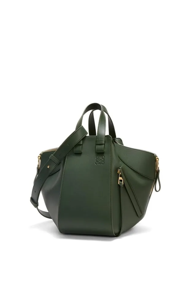 Loewe Small Hammock Bag In Classic Calfskin Bottle Green Women Shoulder Bags