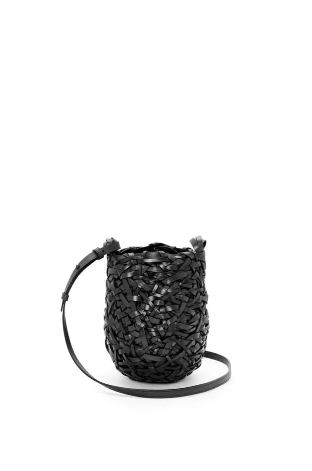 Loewe Small Nest Basket Bag In Calfskin Black Women Crossbody Bags