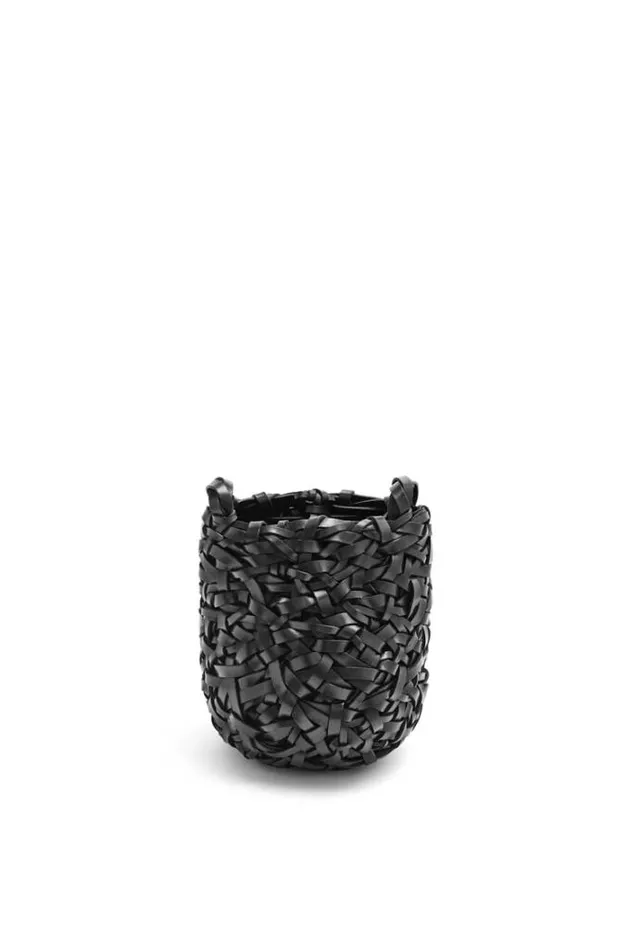 Loewe Small Nest Basket Bag In Calfskin Black Women Crossbody Bags