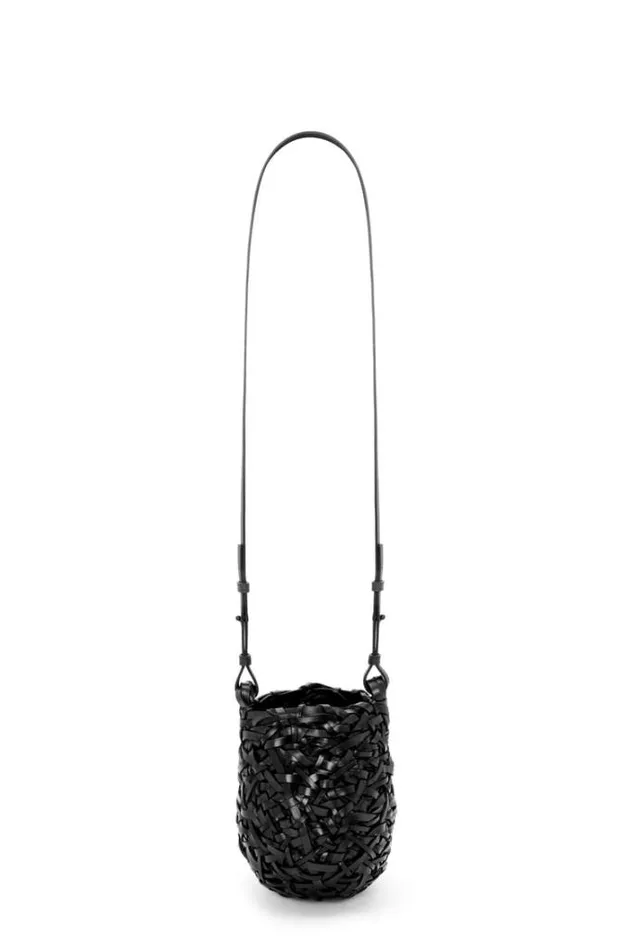 Loewe Small Nest Basket Bag In Calfskin Black Women Crossbody Bags