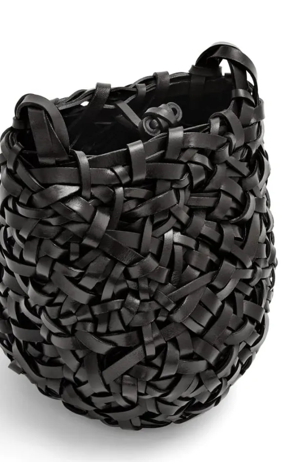 Loewe Small Nest Basket Bag In Calfskin Black Women Crossbody Bags