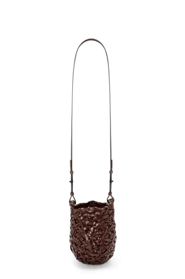 Loewe Small Nest Basket Bag In Calfskin Chestnut Women Crossbody Bags