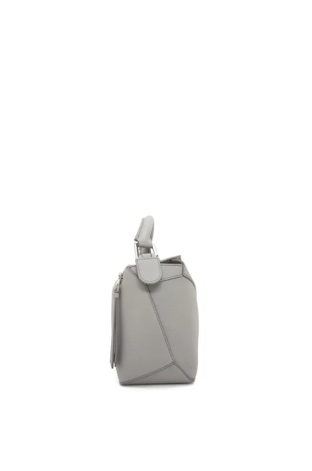 Loewe Small Puzzle Bag In Soft Grained Calfskin Pearl Grey Women Shoulder Bags