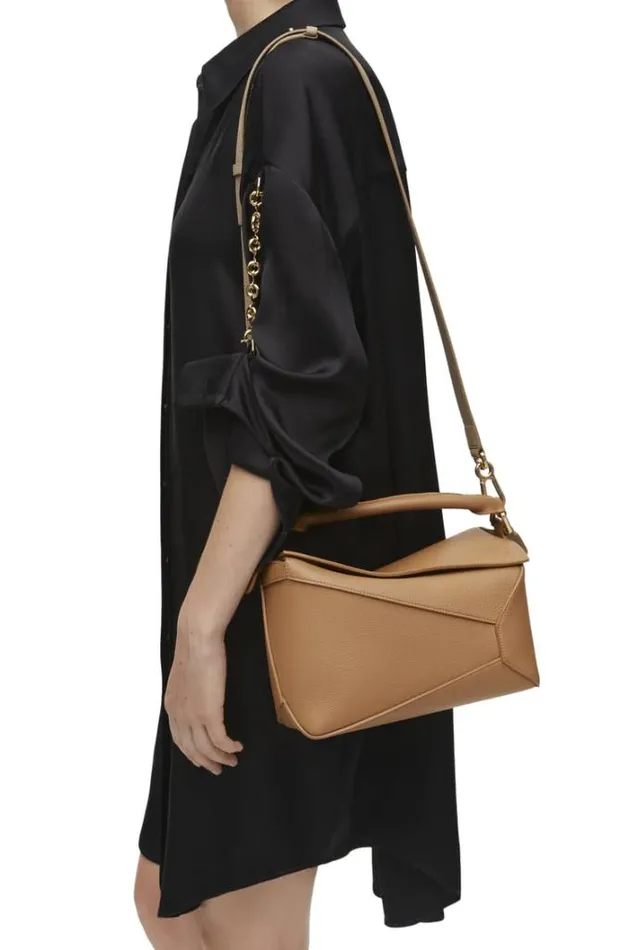 Loewe Small Puzzle Bag In Soft Grained Calfskin Toffee Women Shoulder Bags