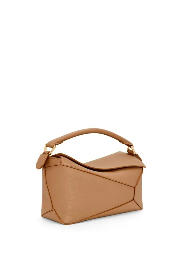 Loewe Small Puzzle Bag In Soft Grained Calfskin Toffee Women Shoulder Bags
