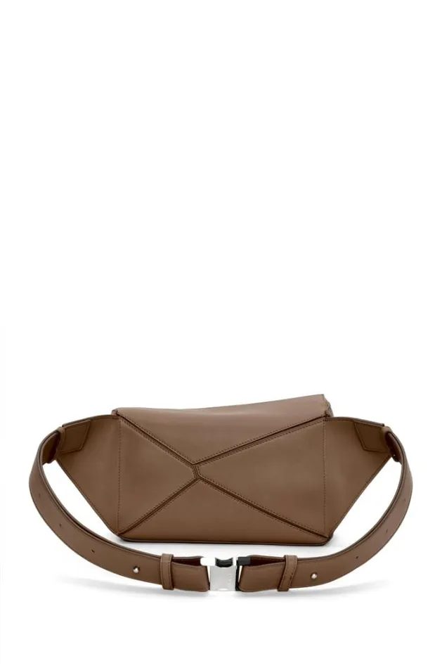 Loewe Small Puzzle Bumbag In Classic Calfskin Winter Brown Men Belt Bags
