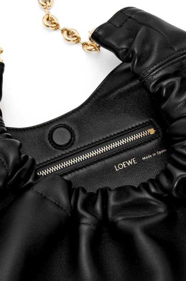 Loewe Small Squeeze Bag In Nappa Lambskin Black Women Shoulder Bags