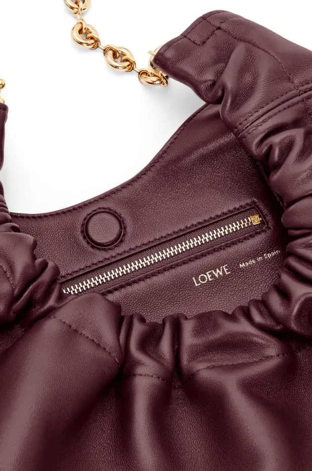 Loewe Small Squeeze Bag In Nappa Lambskin Dark Burgundy Women Crossbody Bags