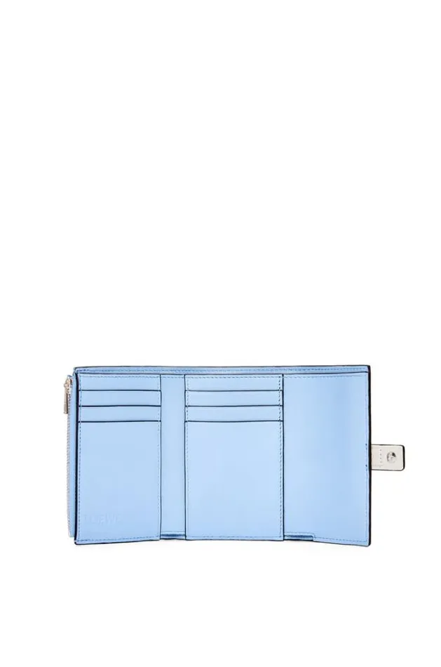 Loewe Small Vertical Wallet In Soft Grained Calfskin Soft Whitelime Yellow Women Small Wallets