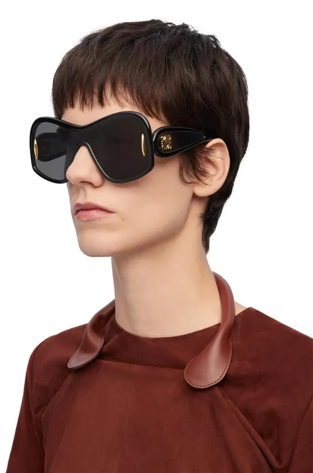 Loewe Square Mask Sunglasses In Acetate And Nylon Black Men Sunglasses