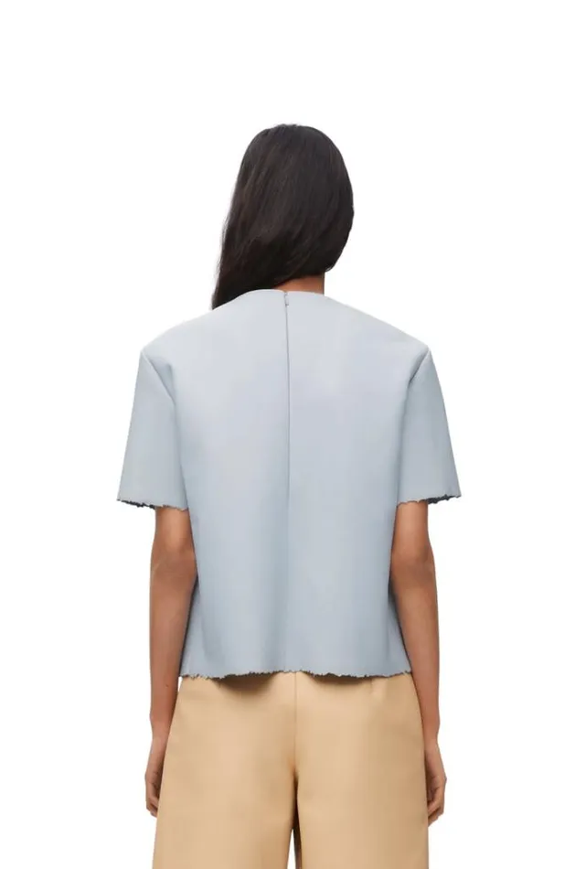 Loewe Tshirt In Nappa Lambskin Pale Blue Women Tshirts and Sweatshirts