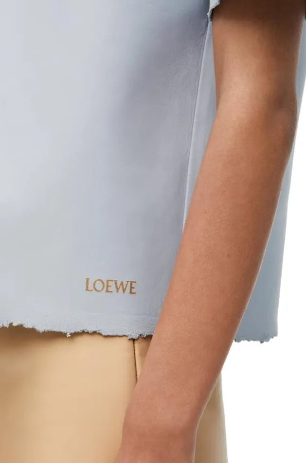 Loewe Tshirt In Nappa Lambskin Pale Blue Women Tshirts and Sweatshirts