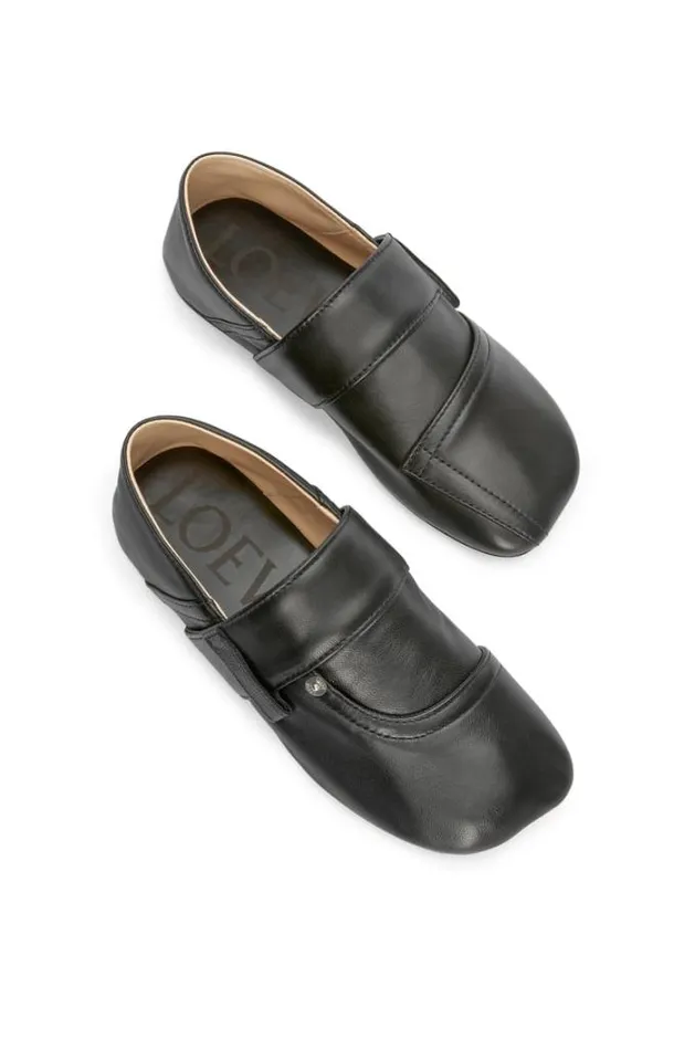 Loewe Toy Panta Slipper In Lambskin Black Women Flats